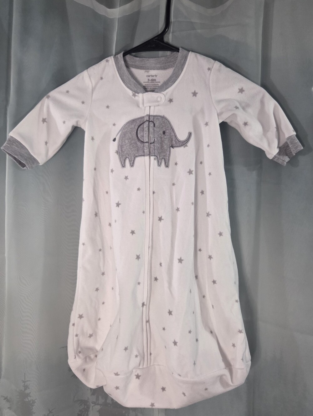 Carter's White and Gray Elephant Star Sleep Sack